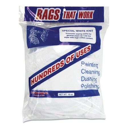 Monarch Brands Cotton Rags, White, 10PK N080-W43-1